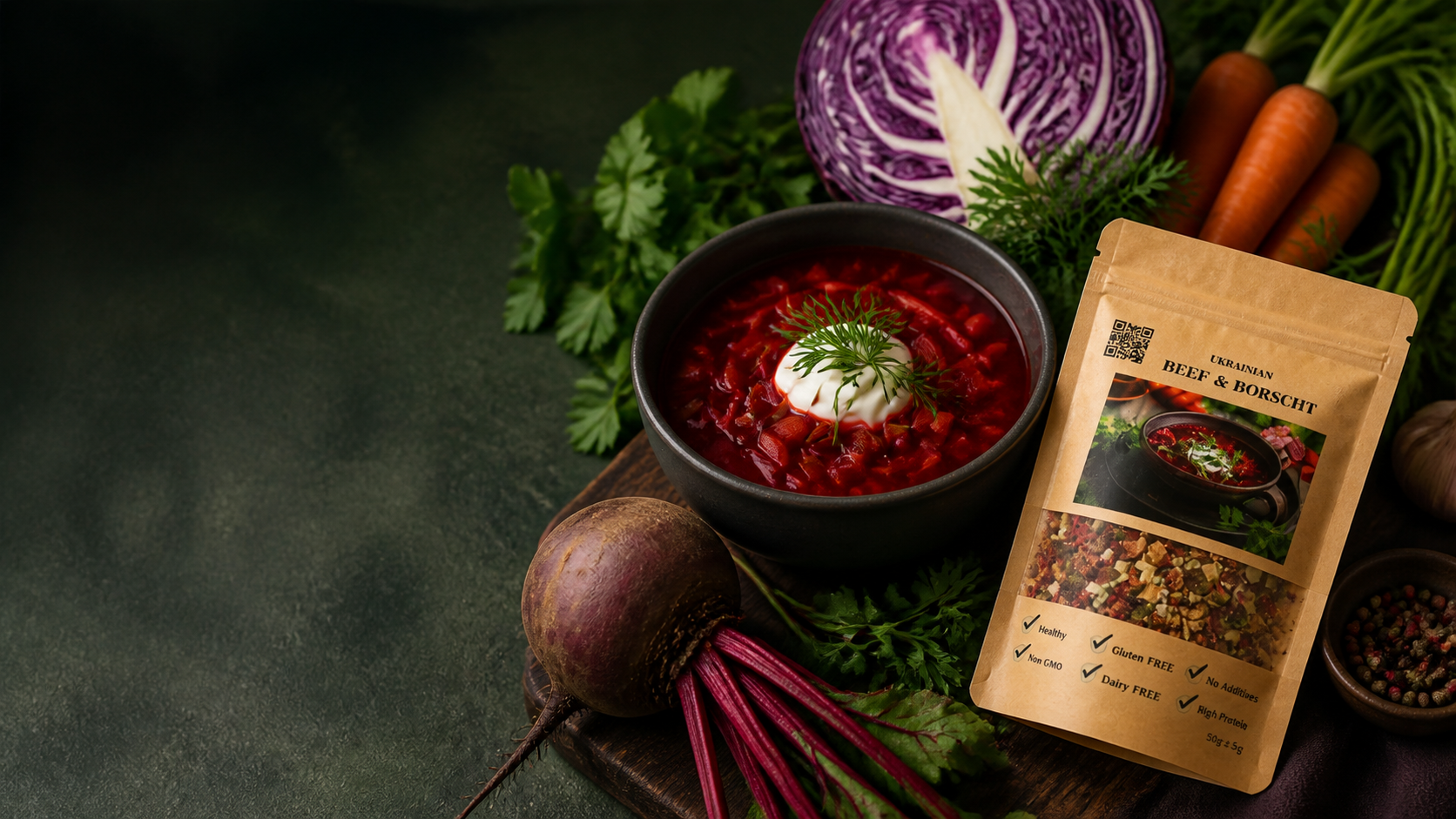 Traditional Ukrainian borscht
