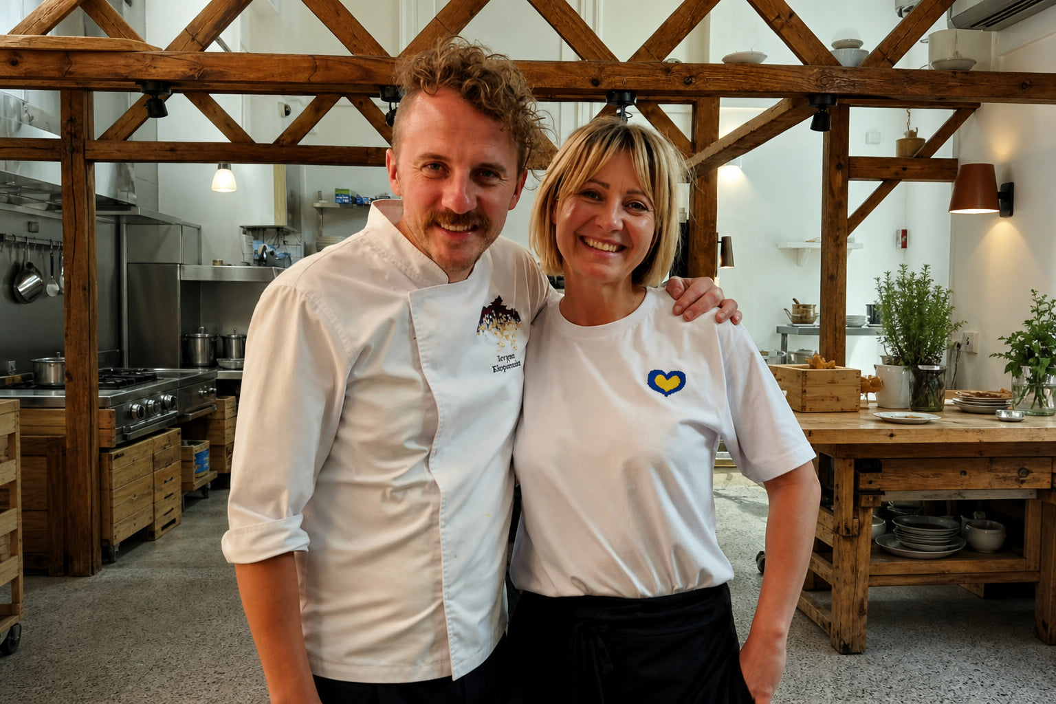 Ruslana Cacka with Ukrainian chef Yevhen Klopotenko
