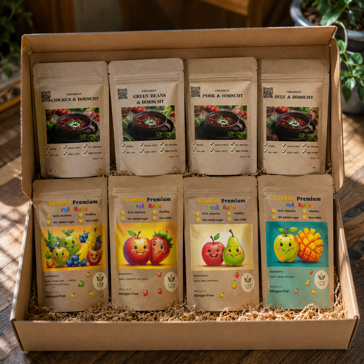 Live Taste Discovery Box — 4 Borscht + 4 Fruit Rolls