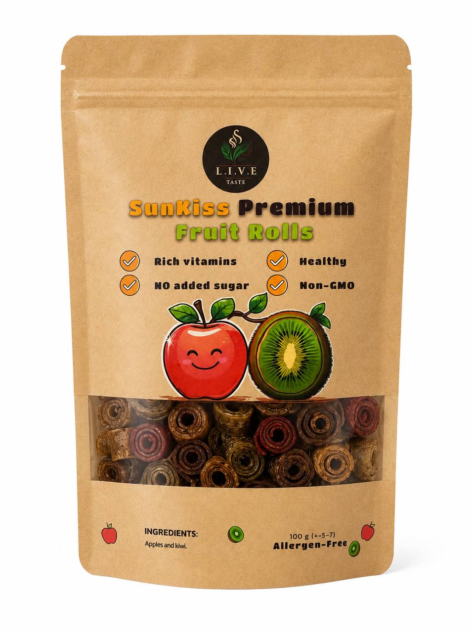 SunKiss Premium Fruit Rolls Apple and Kiwi